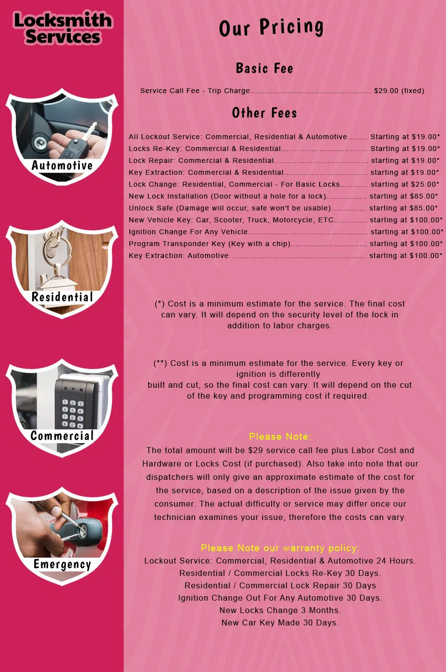 West Berlin NJ Locksmith Store West Berlin, NJ 856-431-9048 - price-list-c-18